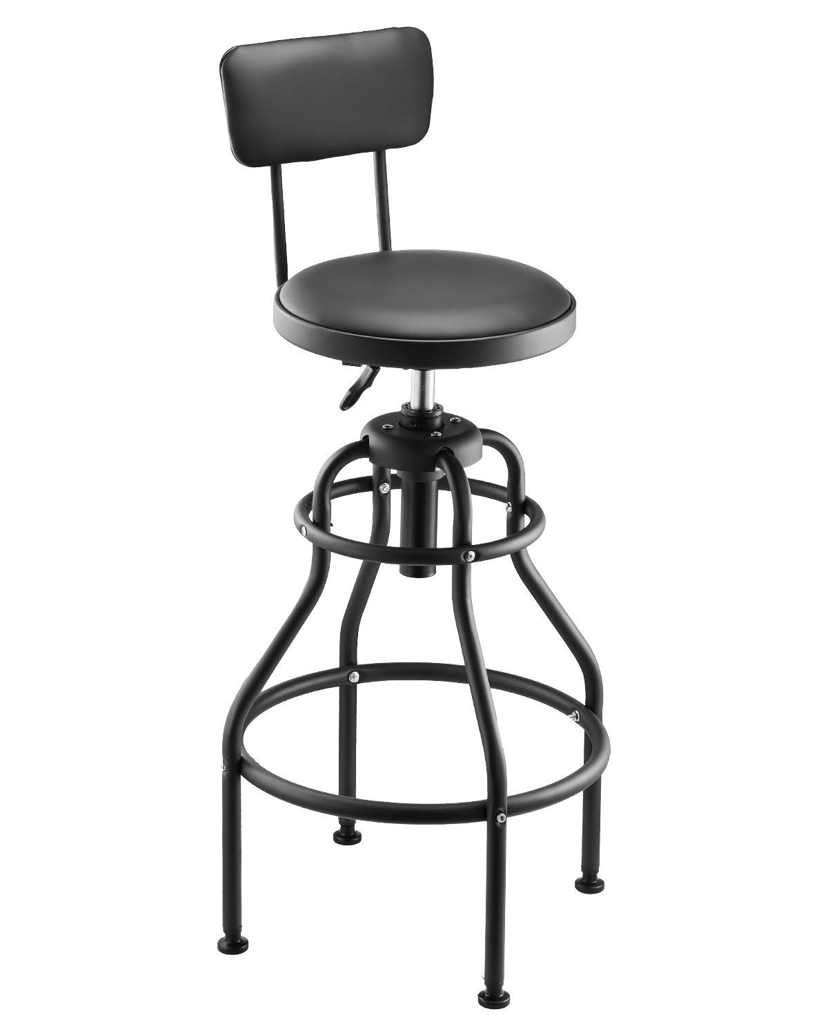 VEVOR Shop Stool with Backrest, Pneumatic