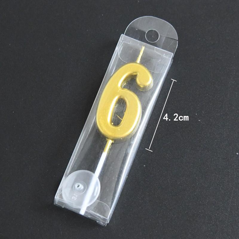 Gold-Plated Number Candle Set (50 Pieces) - Free Shipping, One-Year-Old Birthday Cake Decorations