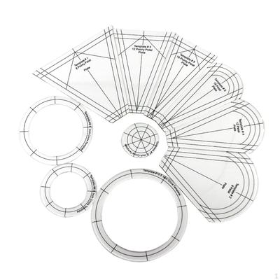 10 pezzi Piastra Acrilica Multifunzionale Modello per Quilting e Patchwork Petali Sarto Fai da Te Cucito Disegno
