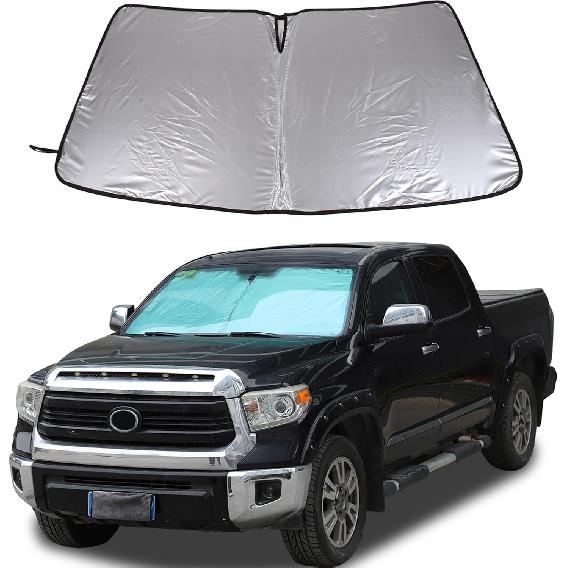 

for Toyota Tundra 2007-2016 2017 2018 2019 2020 2021 The Original Windshield Sun Shade,Car Windshield Reflective Sunshade Protector Sun Shade Silver-coated Fabric серебряный