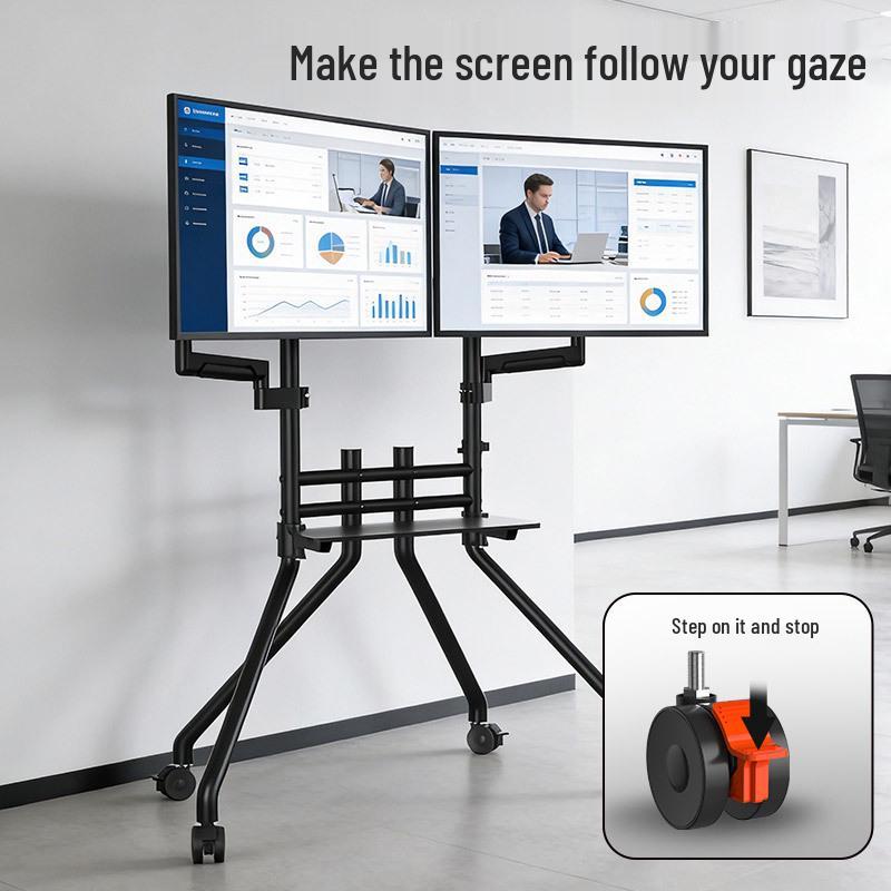 Jianleji Mobile Multi-Screen Stand for 1-4 Monitors, Office VESA Compatible