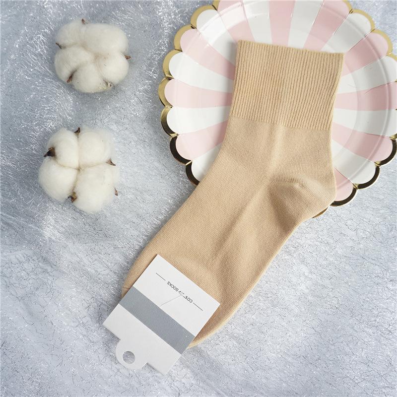 Damen Herbst- und Winter Baumwolle Lockerer Bund Zieht den Fuß nicht Hochrohrsocken