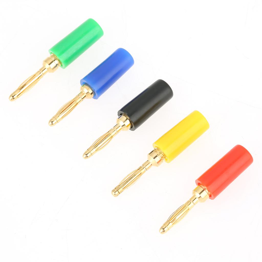 20 Pcs set 2mm Mixed Colors Banana Plug Jack Test Probes Connector For Amplifier