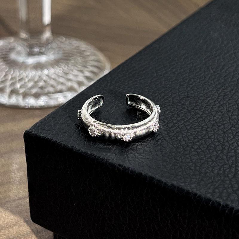 

2026 Trendy Cool Stacking Retro Simple Craftsmanship Brushed Personalized Opening Ring Neutral Wind Advanced Feeling Index Finger Ring Resizable
