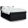 VidaXL Slatted Bed Base with Mattress Black 140x200 Cm Fabric 3286712