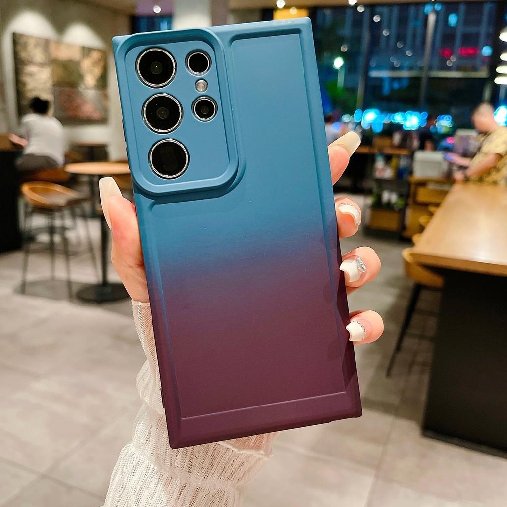 Liquid Silicone Gradient Phone Case For Samsung S24 S23 S22 S21 S20 FE S10 S9 S8 Note 20 Ultra 10 Plus 9 Soft Cover