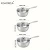 KEMORELA 304 Three-Layer Stainless Steel Soup Pot 16/18/20cm Cooking Pot With Glass Lid Dishwasher-Safe Induction Cooker-Safe