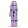 1PC Stay Humble Hard Text Print 750ml Color Plastic Sports Water Bottle Leakproof Flip Straw Lid Suitable for Sports Office Home Use