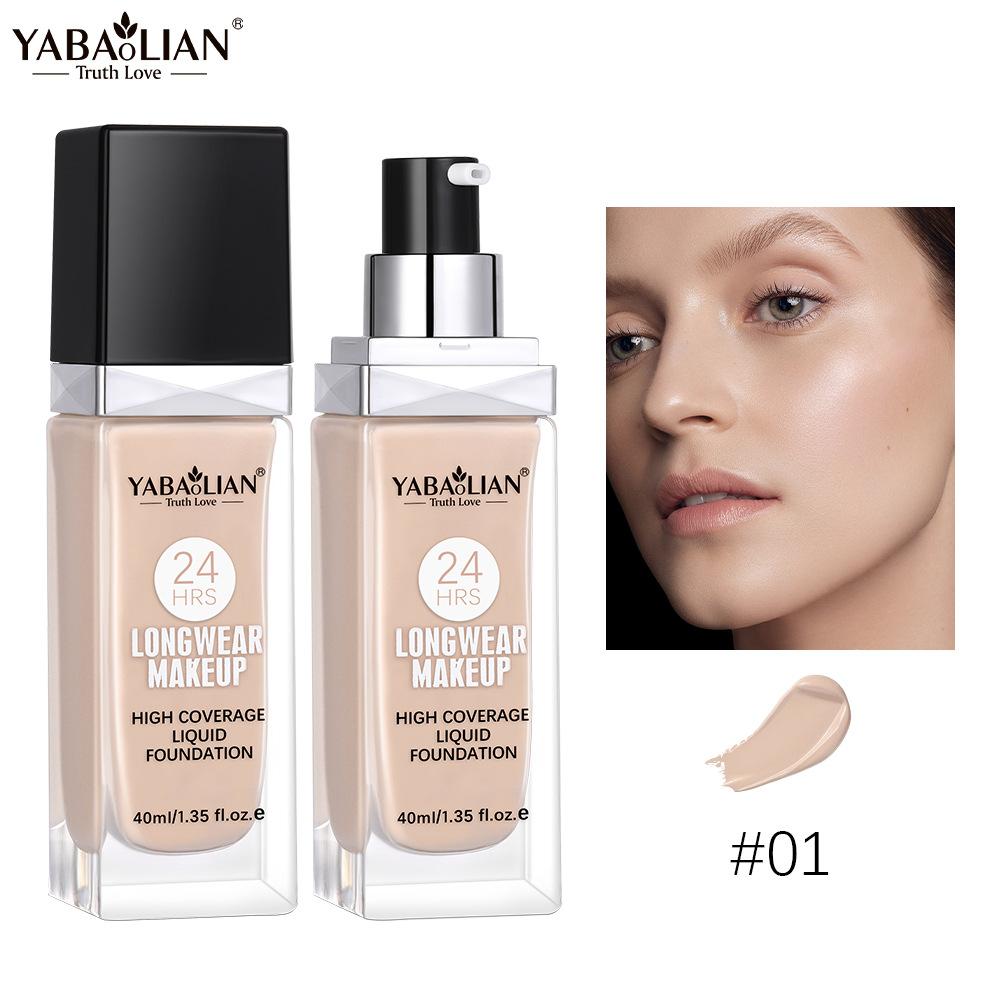 

Стойкая увлажняющая матовая жидкая тональная основа для лица Полное покрытие Консилер Отбеливание Контроль жирности База для макияжа лица