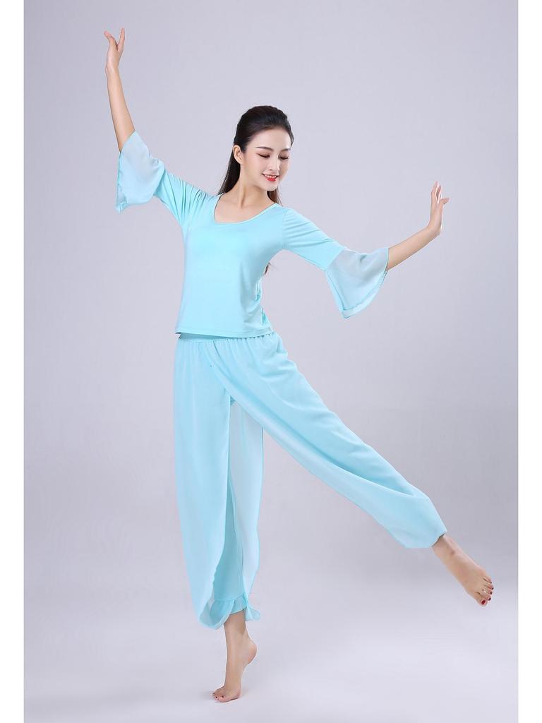 White Butterfly Dance Yoga Set: Gauze Sleeve Chiffon Costume for Women