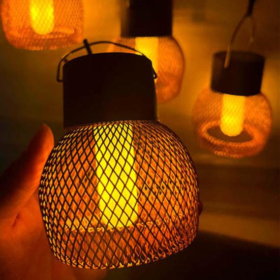 1/4Pcs LED Solar Garden Lights Super Bright Auto Charging Outdoor Waterproof Solar Hanging Lights with Flickering Flame
