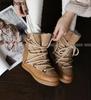 Fashion 2025 New Lace-Up Snow Boots with Velvet Inner Height Shoes Fur Integrated Cotton Shoes Women's Fashion Winter Short Boots