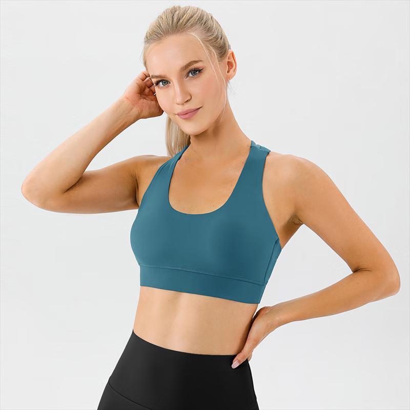 Women's Double-Sided Nude Feel Crisscross Back Yoga Sports Bra