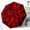 1pc Red Dahlia FlowerAutomatic Folding Umbrella, Portable & Foldable Design with 8 Ribs, Casual Outdoor Accessory Yy250804154