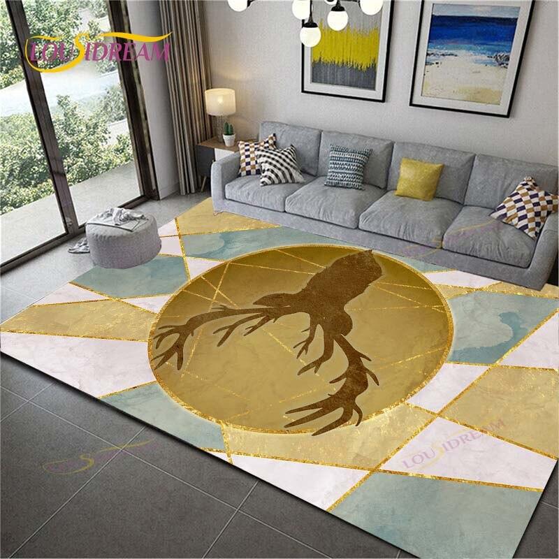Geometric Carpet for Living Room Velvet Rug Kids Bedroom Bedside Rugs Soft Square Fluffy Carpets Home Sofa Table Decor Mat