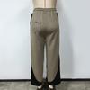 Women's High-waisted Solid Color Collision Color Splicing Show High Loose Drape Casual Wide Leg Pants
