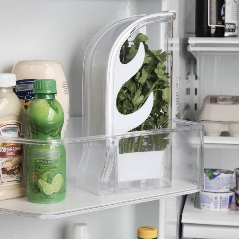 Clear Vegetable Storage Box With Horizontal Access For Easy Trimming And Fridge Organization