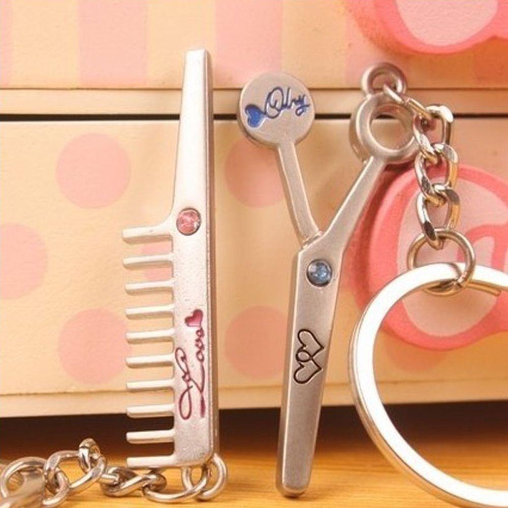 

Милый цинковый сплав цинка металлический подарок влюбленным кулон парный брелок ножницы и расческа