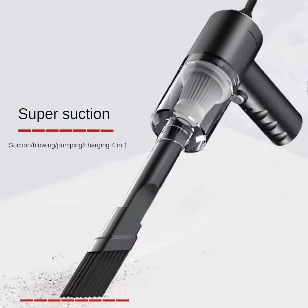 Handheld Cordless Vacuum Cleaner with Long Nozzle and Brush Attachment for Car Home Office Cleaning