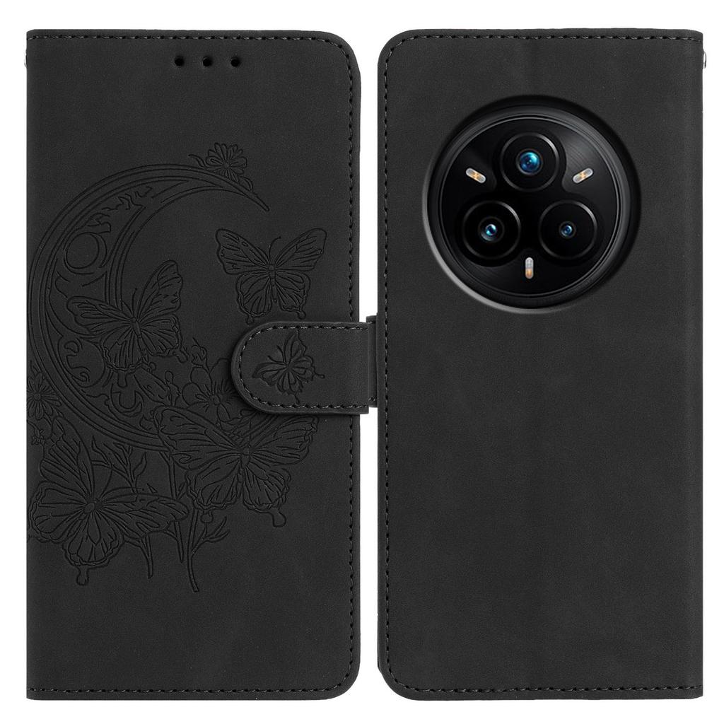 For Realme 14 Pro 5G Case Butterfly Flower Imprinted PU Leather Wallet Stand Phone Cover