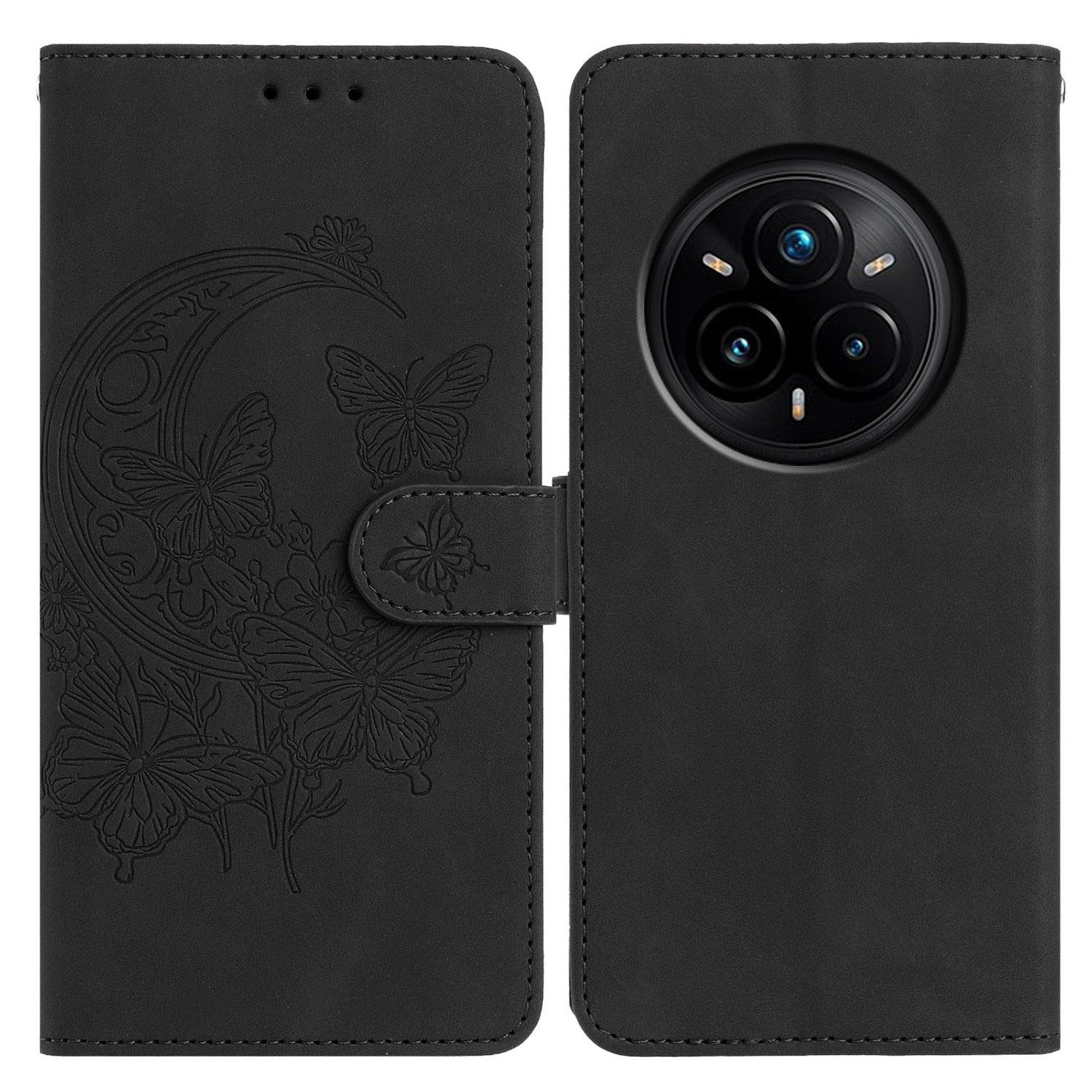 

For Realme 14 Pro 5G Case Butterfly Flower Imprinted PU Leather Wallet Stand Phone Cover F