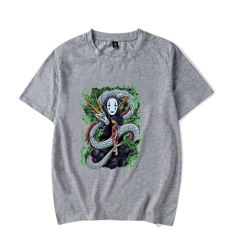 Hot Anime No Face Man Ogino Chihiro Printing T-shirt Women Men Fashion Short Sleeve Street Casual Personality Summer T-shirt