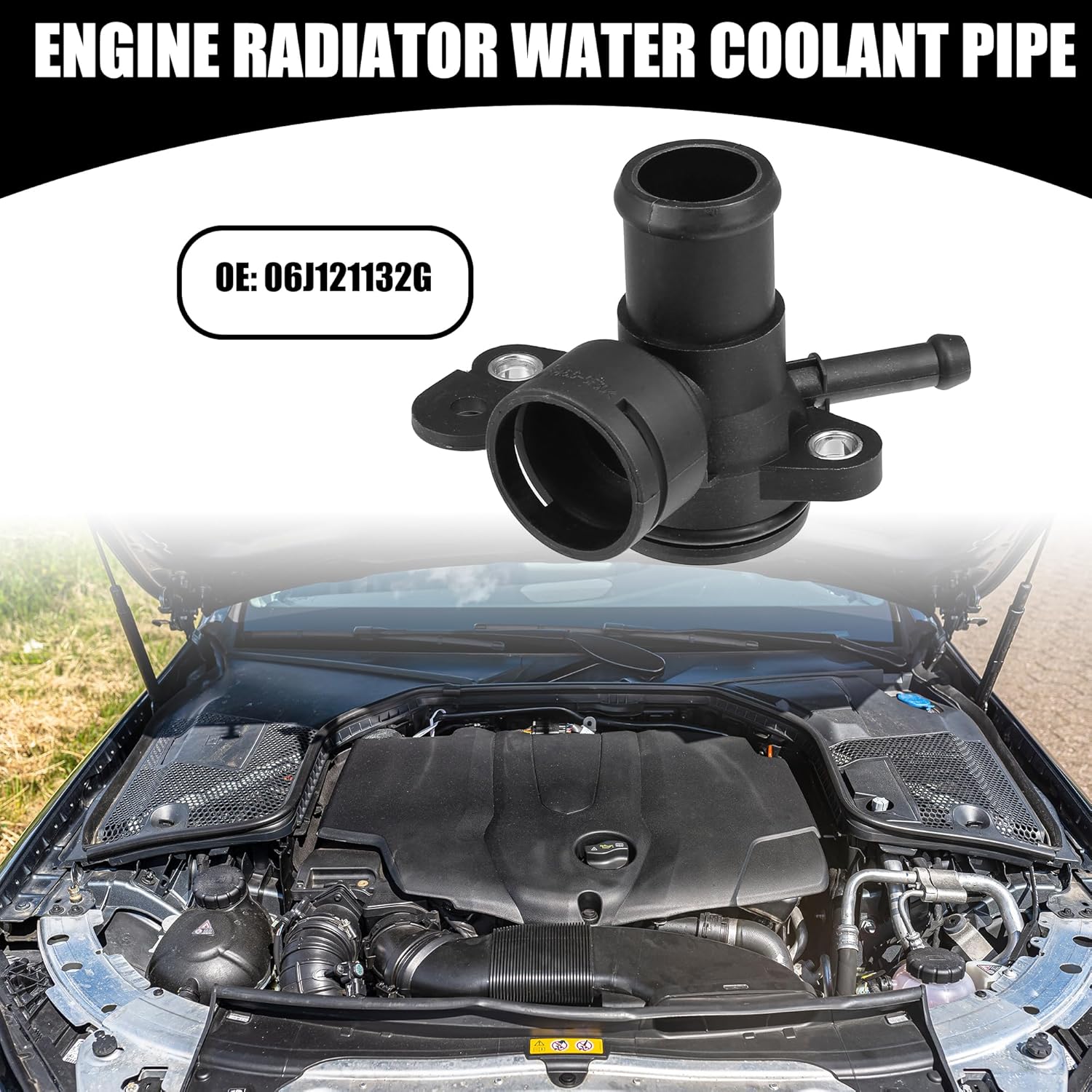 

Engine Water Pump Coolant Outlet Pipe No.06J121132G - Car Interior Heater Hose Connector - for Volkswagen Tiguan 2.0L 2009-2017 Plastic Black 1 Pc