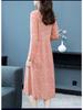 Autumn Winter 2025 High Neck Patterned Long Knit Sweater Dress