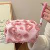 Plush Makeup Bag, Travel Cosmetics Storage Bag, Portable Heart-shaped Makeup Bag, Large-capacity Stationery Bag