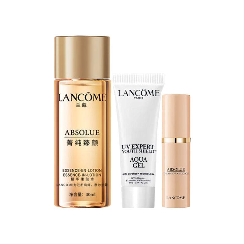 Lancôme Travel size/experience size Jingchun Zhenyan Jing pure water 30ml + Jing pure liquid foundation 100# 5ml + small white tube sunscreen 10ml