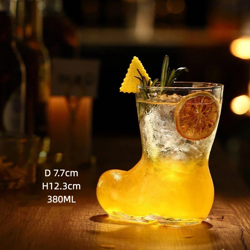 

INS Style Creative Glass Boot Mug, Transparent Juice, Drink & Beer Cup A