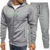 Men's Sports Suit Zipper Cardigan Two-piece Set Running Outdoor Hooded Classic