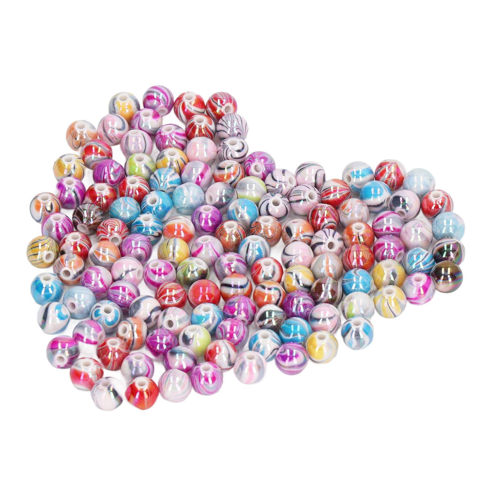300pcs Acrylic Bead 8mm Multicolor Jewelry Making DIY Round Bead Accessory for Bracelet Necklace