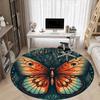 1pc Butterfly Floral Office Round Area Rug, Indoor Mat Suitable For Office, Under Office Chairs Bedroom Living Room Home Decor, Room Deco