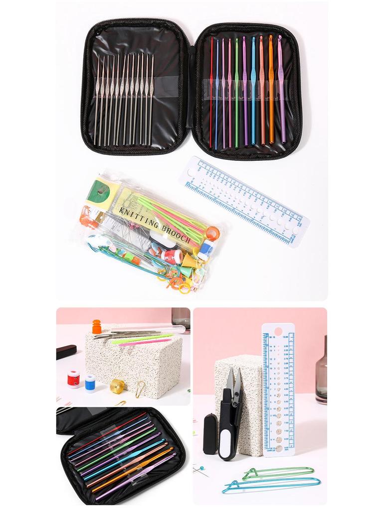 22-Piece Crochet Hook Set: Handmade DIY Sweater Knitting Kit