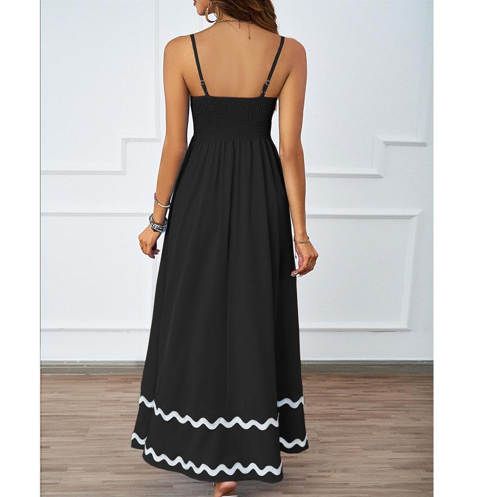 Women's Loose Color Lace Patchwork Suspender Strapless Oversized Dress Oversized Dress