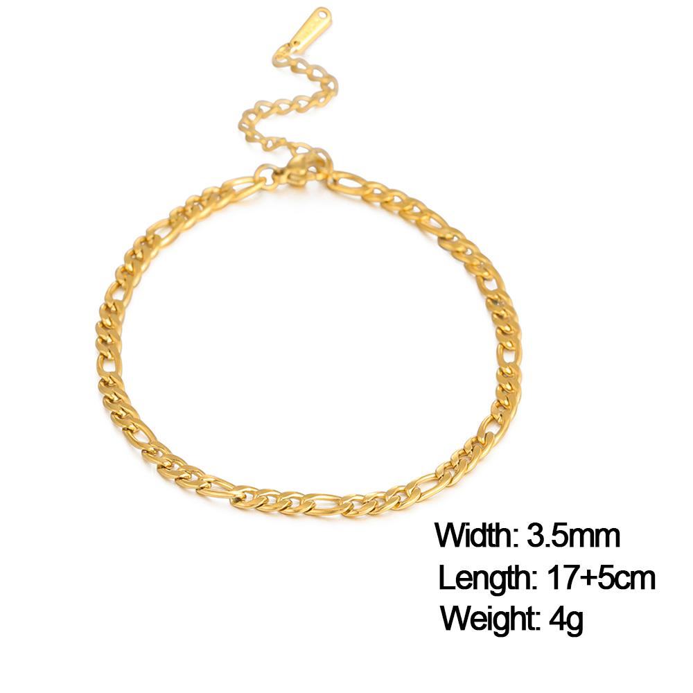Stainless Steel Gold Color Bracelet Twist Figaro Cuban Chain Bracelets Women Trendy Minimalist Jewelry Gifts