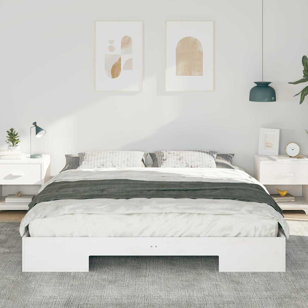 Bed Frame White 200 x 200 cm