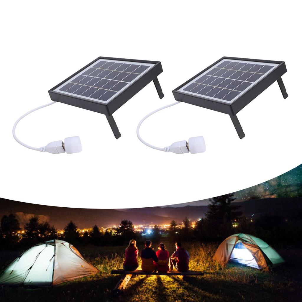 2pcs Monocrystalline Solar Panel USB Solar Panel r 5W Portable Light Bulb for Camping Hiking Tent Outdoor