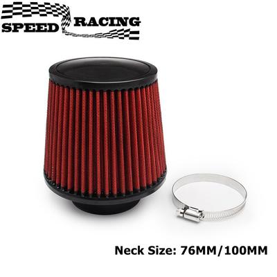 Universal Car Air Filter Modification High Flow Inlet Car Cold Air Intake Air Filter Cleaner Pipe Modified Scooter 76/100mm