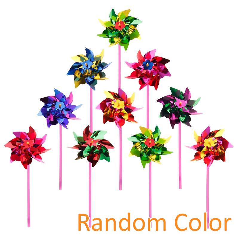 10Pcs Plastic Kids Toy Windmill Pinwheel Wind Spinner Lawn Garden Party Decor