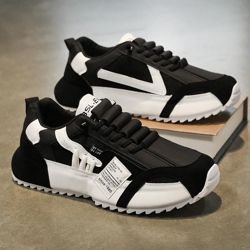 Men's Casual Shoes Breathable All-Weather Sneakers, Trendy Lace-Up Sports Footwear with Cushioned Sole, Lightweight Walking Shoes for Daily Use