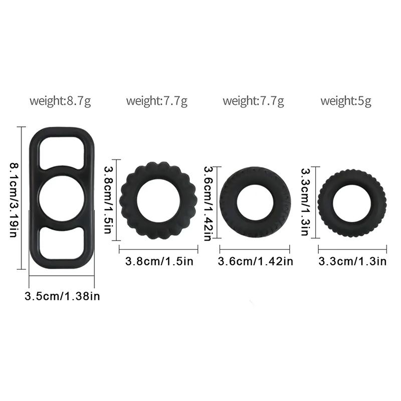 4Pcs/Set Male Lock Fine Ring Penile Longer Harder Stronger Training Props Man Penile Rings Adult Game Sex Toy