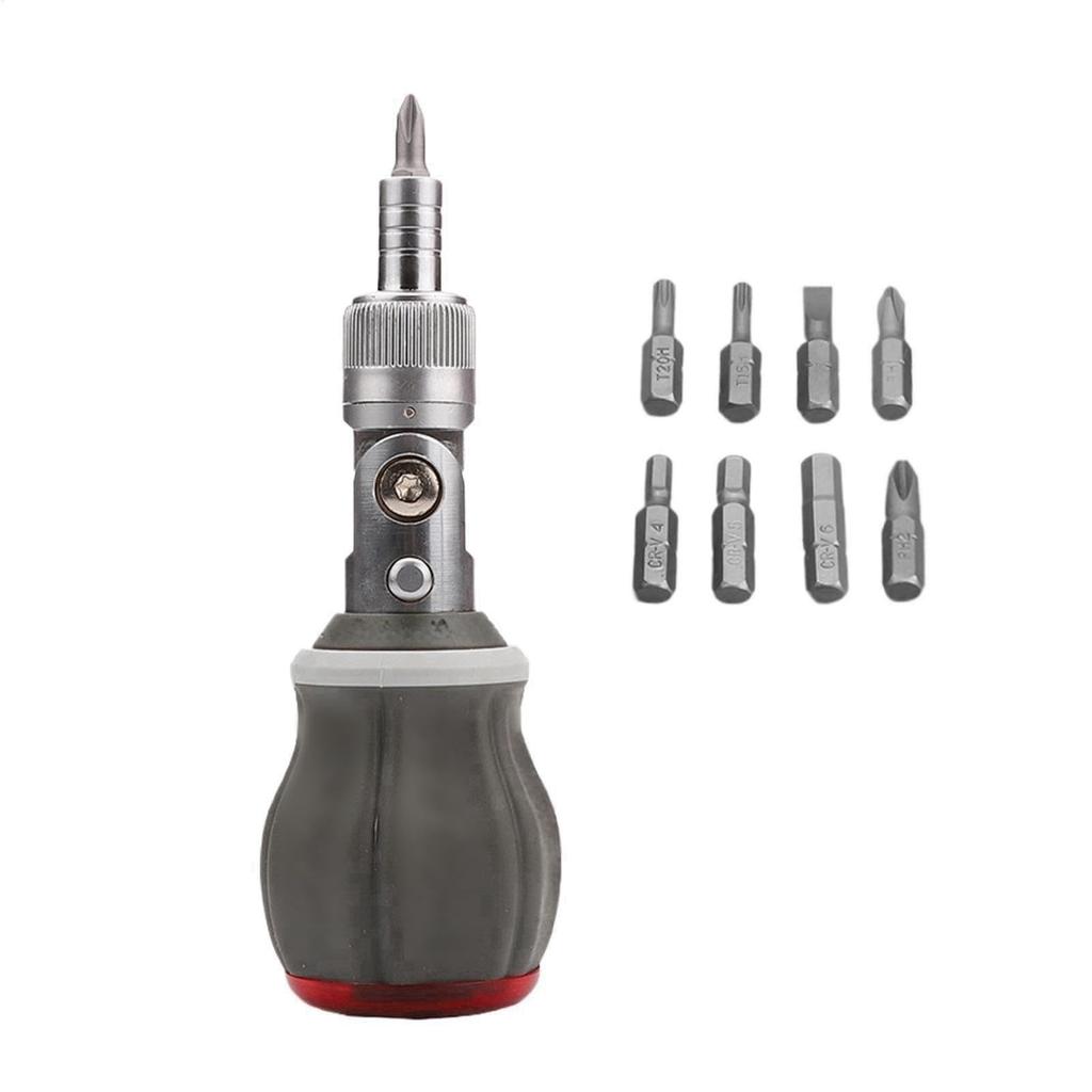Ratchet Screwdriver Portable Household Ratchet Screwdriver Set for Electronics and Laptops 8-in-1 Set, Multipurpose, 180° Rotation, Repair, Cameras,