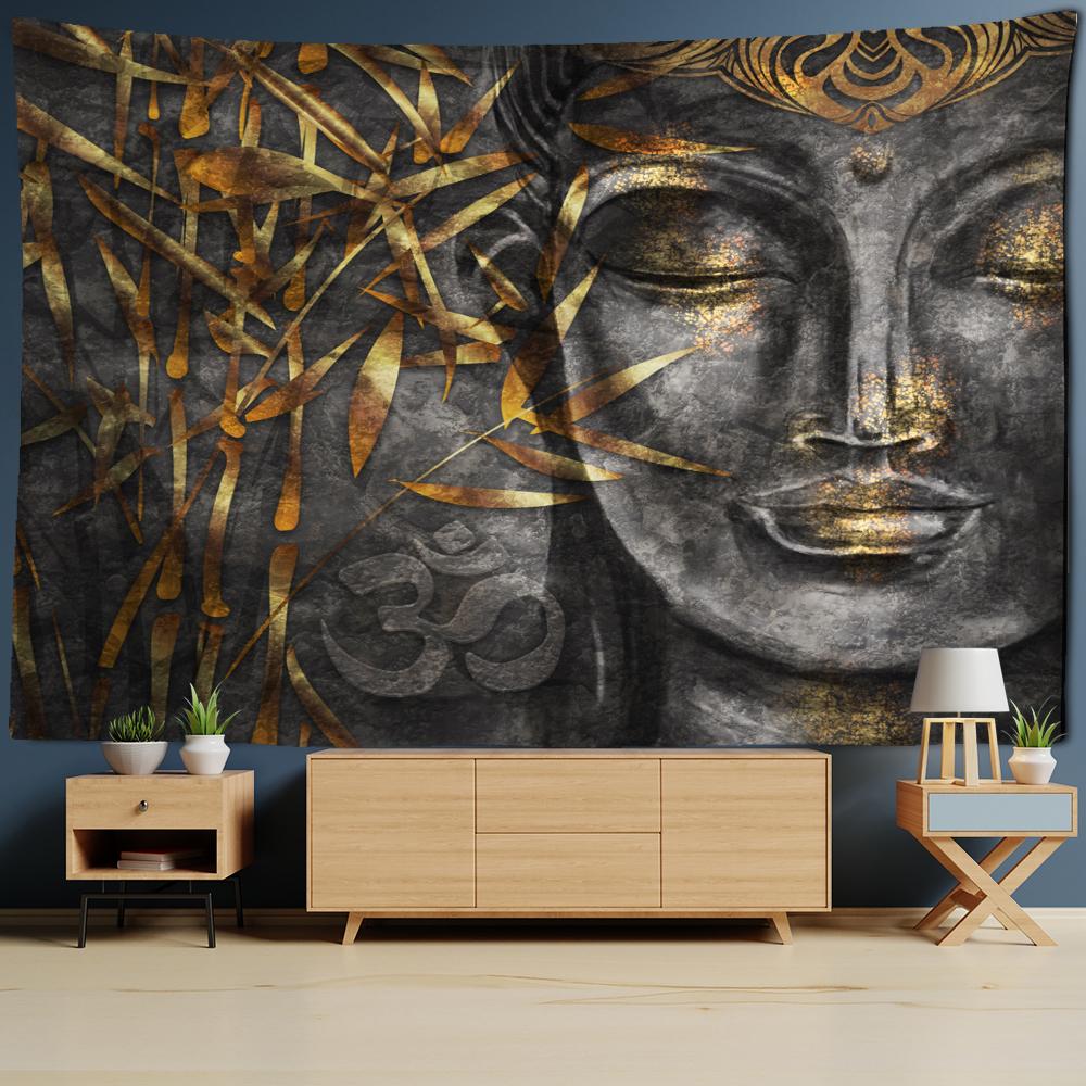 Buddha  Tapestry Wall Hanging Printing Bohemian Psychedelic Religion Living Psychedelic Room Home Decor