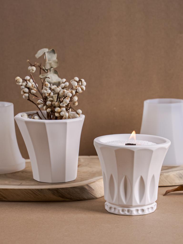 DIY Flower Pot Concrete Silicone Mold Gypsum Cement Round Candle Cup Holder Mould Storage Jar Gypsum Molds Resin Crafts Casting