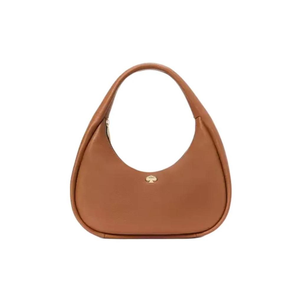 Kate Sebe Kayla Brand Logo Zipper Closure Grapefruit-Patterned Leather Underarm Bag Handheld Shoulder Bag Large Size Women's Gingerbread Color