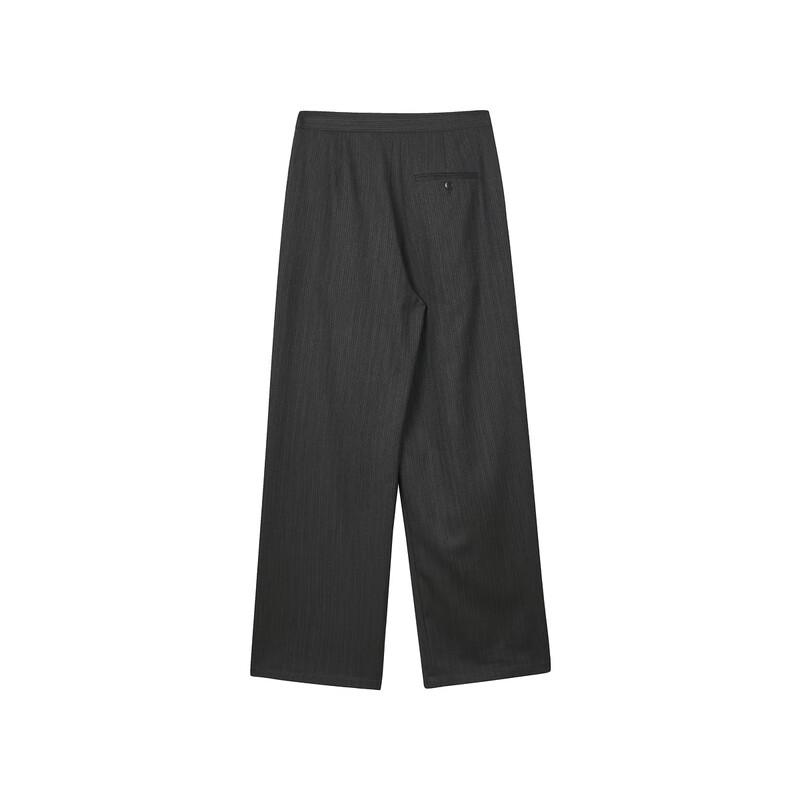 LESS Women's Merino Wool Blend Loose Straight-Leg Pants