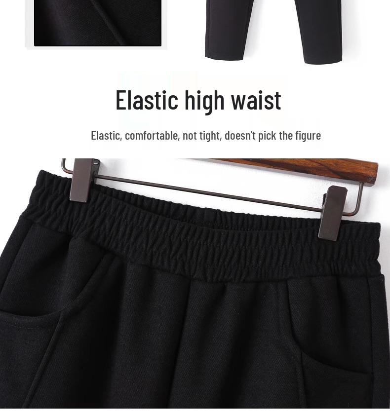 Women's Fleece-Lined Harem Pants for Spring, Autumn, and Winter – Ideal for Middle-Aged and Elderly