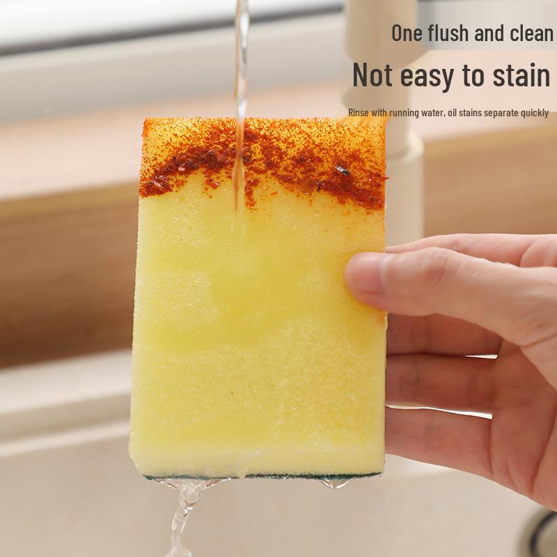 Double-Sided Kitchen Sponge and Scouring Pad for Dishes and Pots